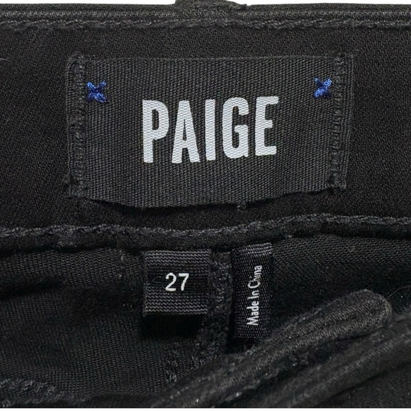 Paige Claudine Kick Flare in Black Fog Luxe Coating - Picture 9 of 9